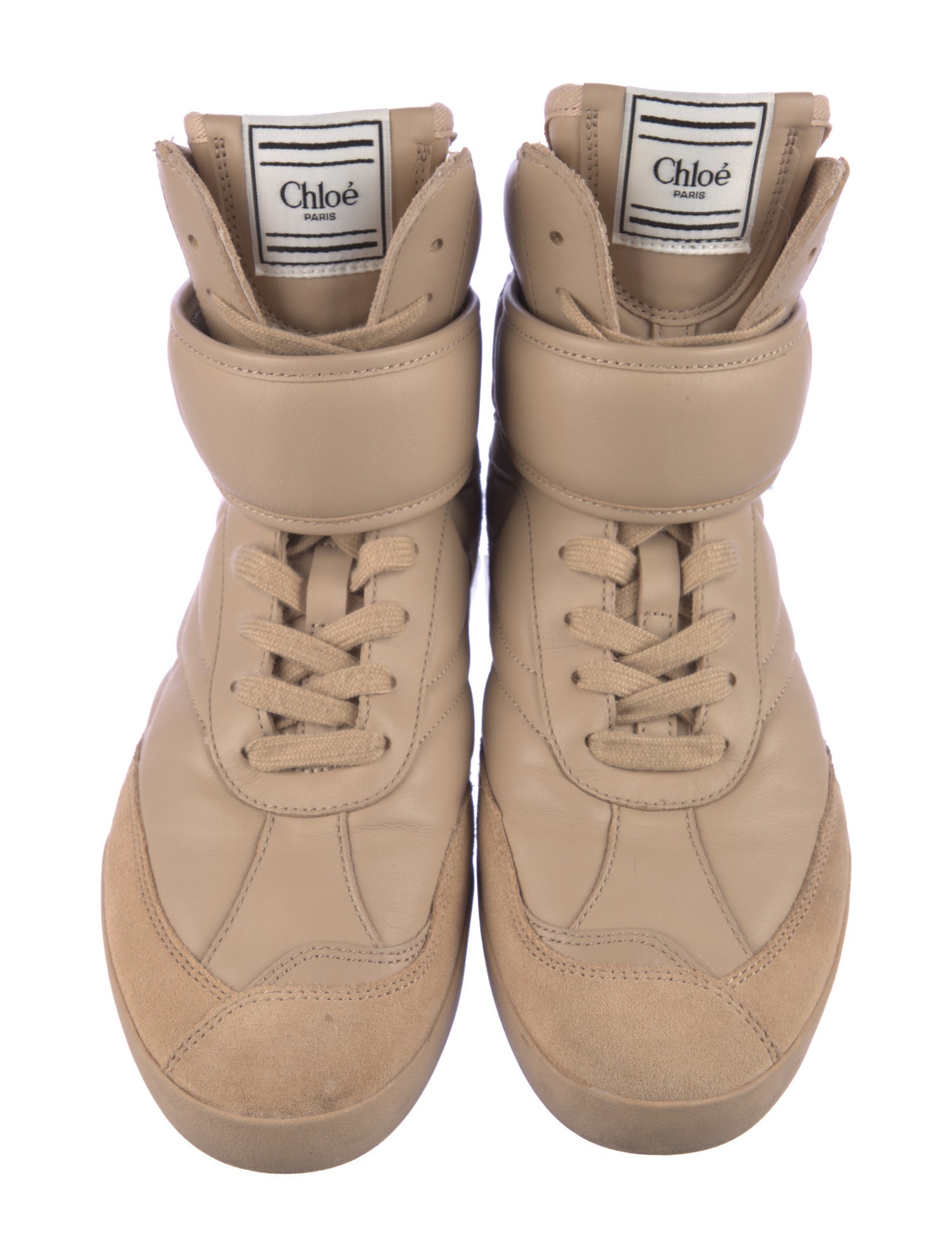 Chloé Leather Wedge Sneakers