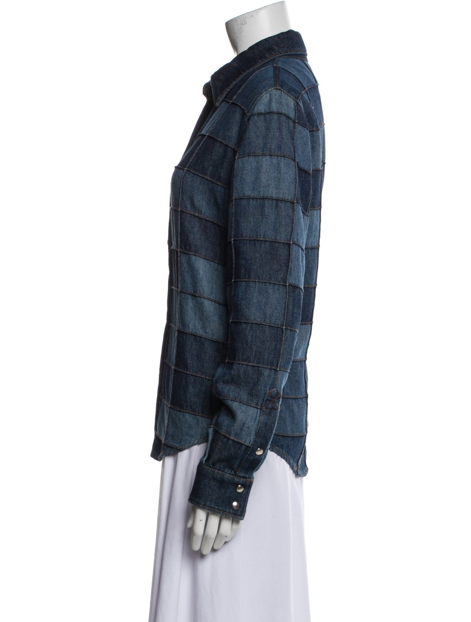 Chloé Plaid Print Denim Jacket