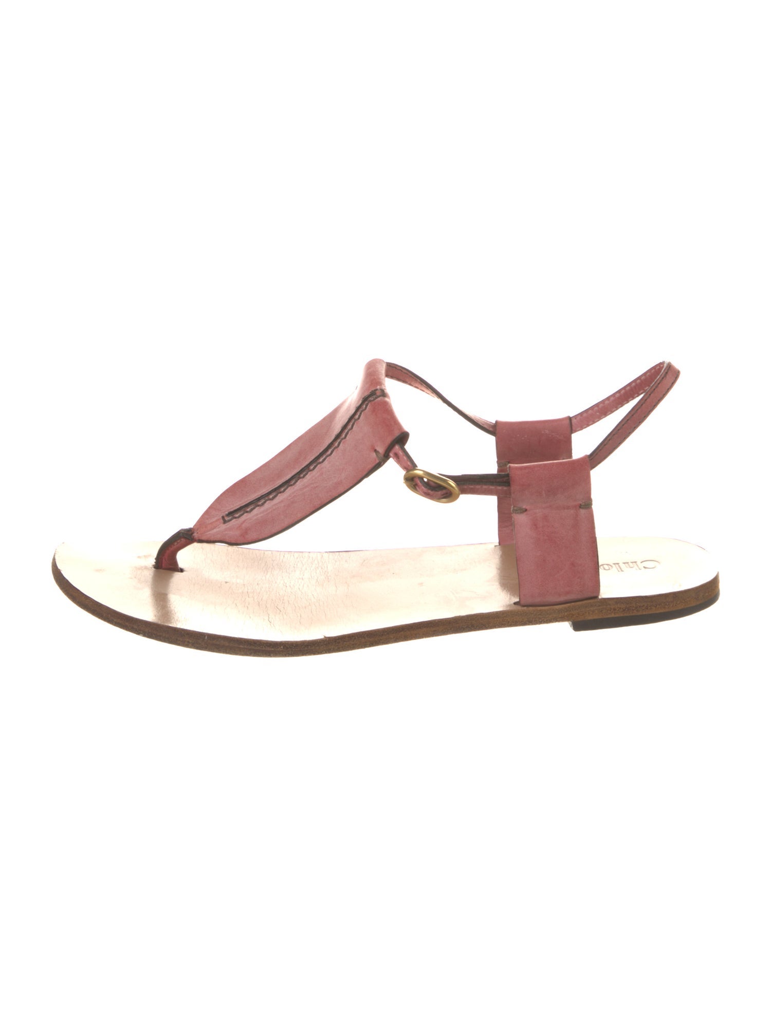 Chloé Leather T-Strap Sandals