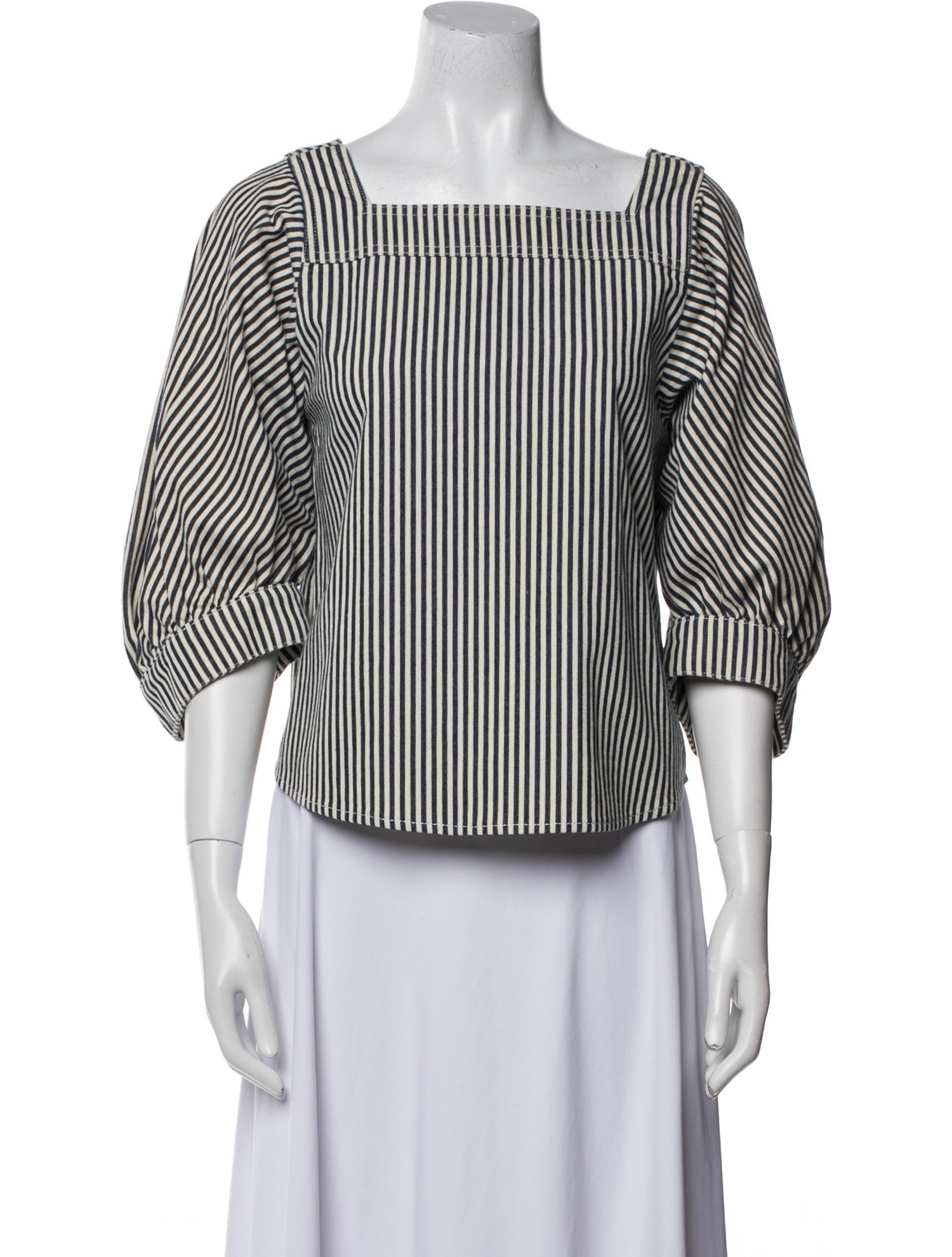 Chloé Striped Square Neckline Crop Top