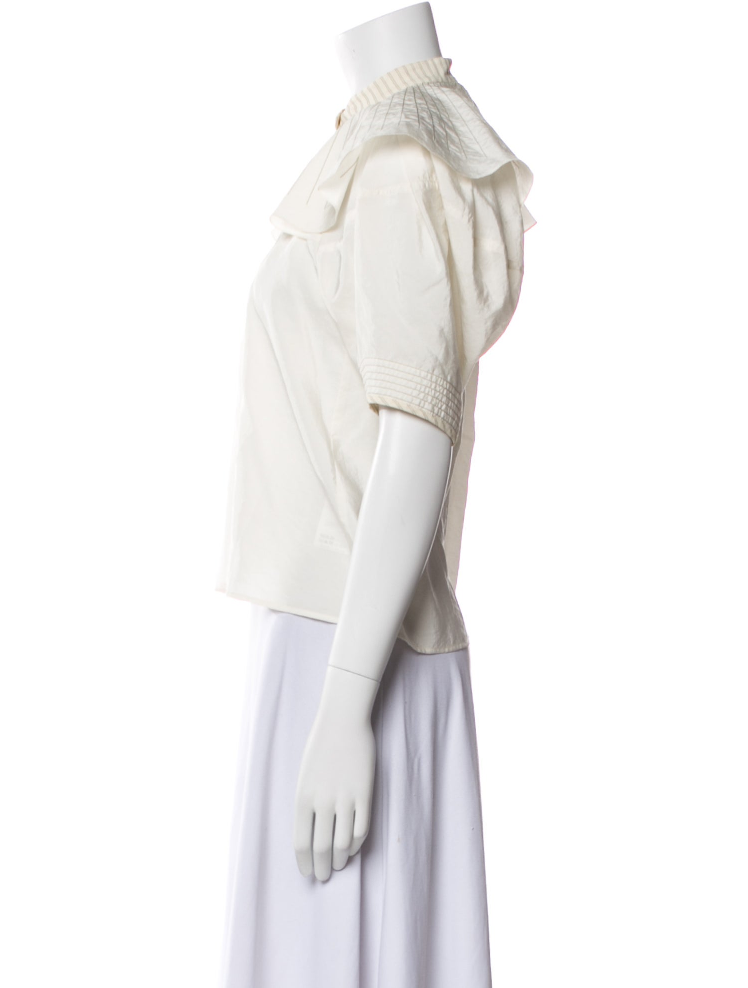 Chloé Silk Mock Neck Crop Top