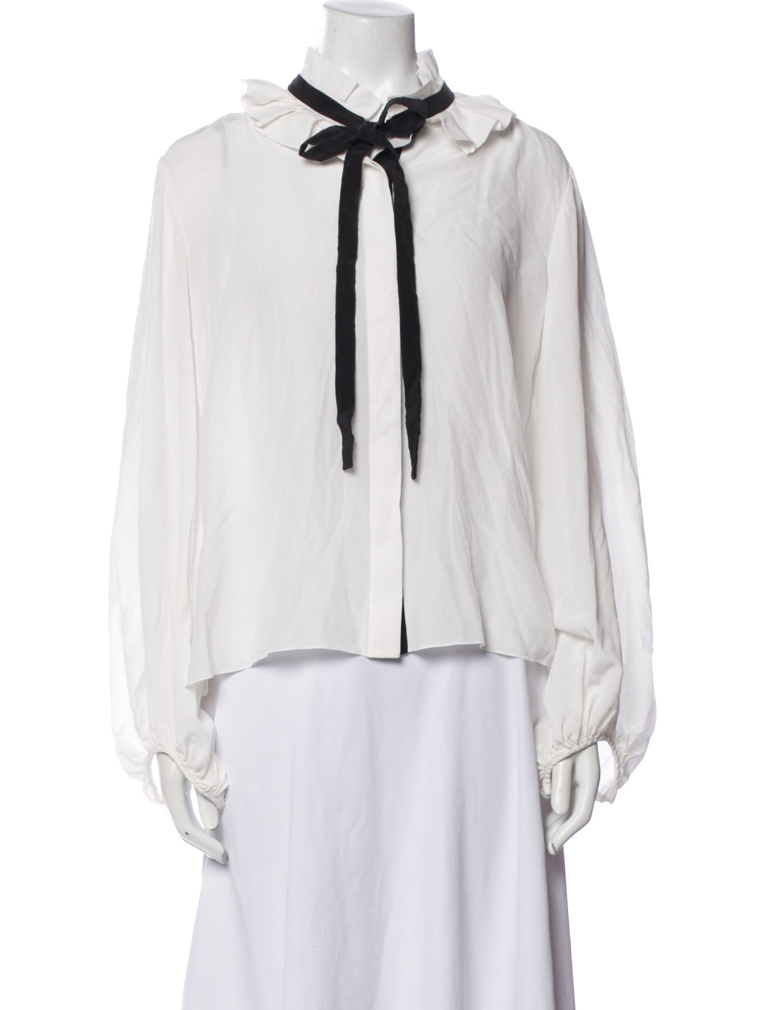 Chloé Silk Mock Neck Blouse