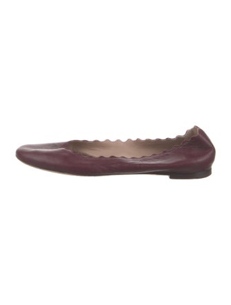 Chloé Leather Scalloped Accent Ballet Flats