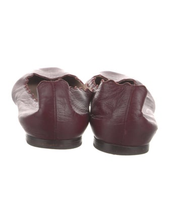 Chloé Leather Scalloped Accent Ballet Flats