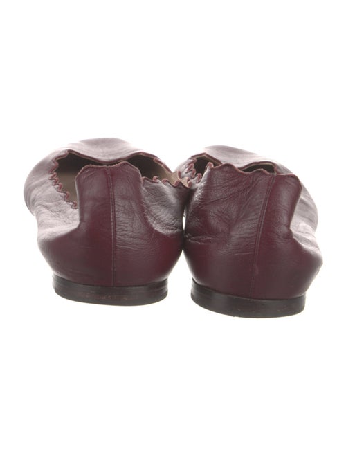 Chloé Leather Scalloped Accent Ballet Flats