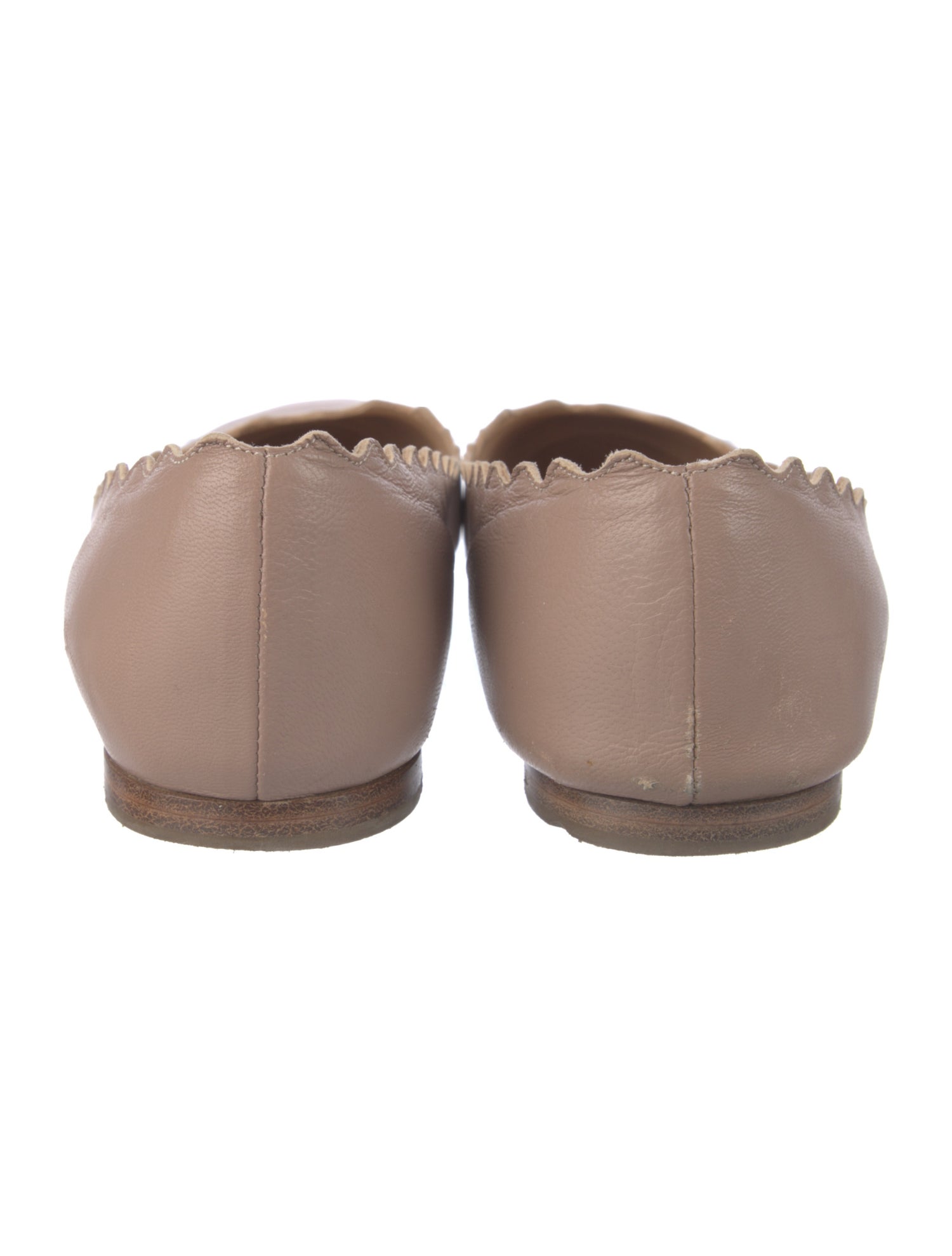 Chloé Leather Scalloped Accent Ballet Flats