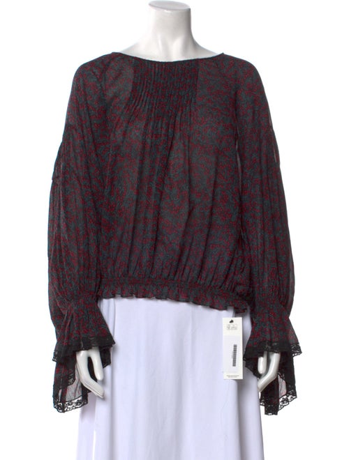 Chloé Printed Scoop Neck Blouse