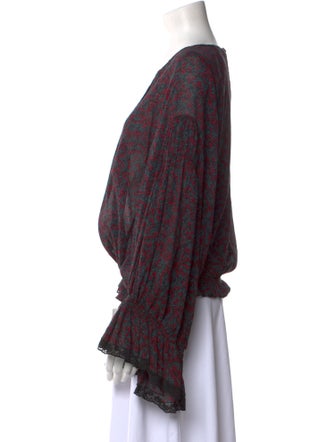 Chloé Printed Scoop Neck Blouse