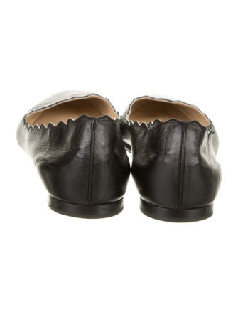 Chloé Leather Scalloped Accent Ballet Flats