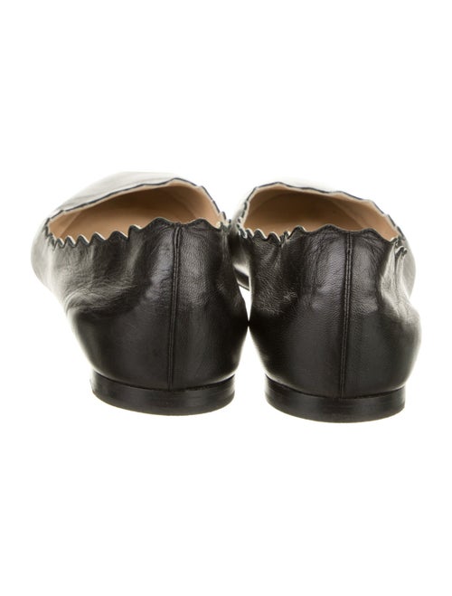 Chloé Leather Scalloped Accent Ballet Flats