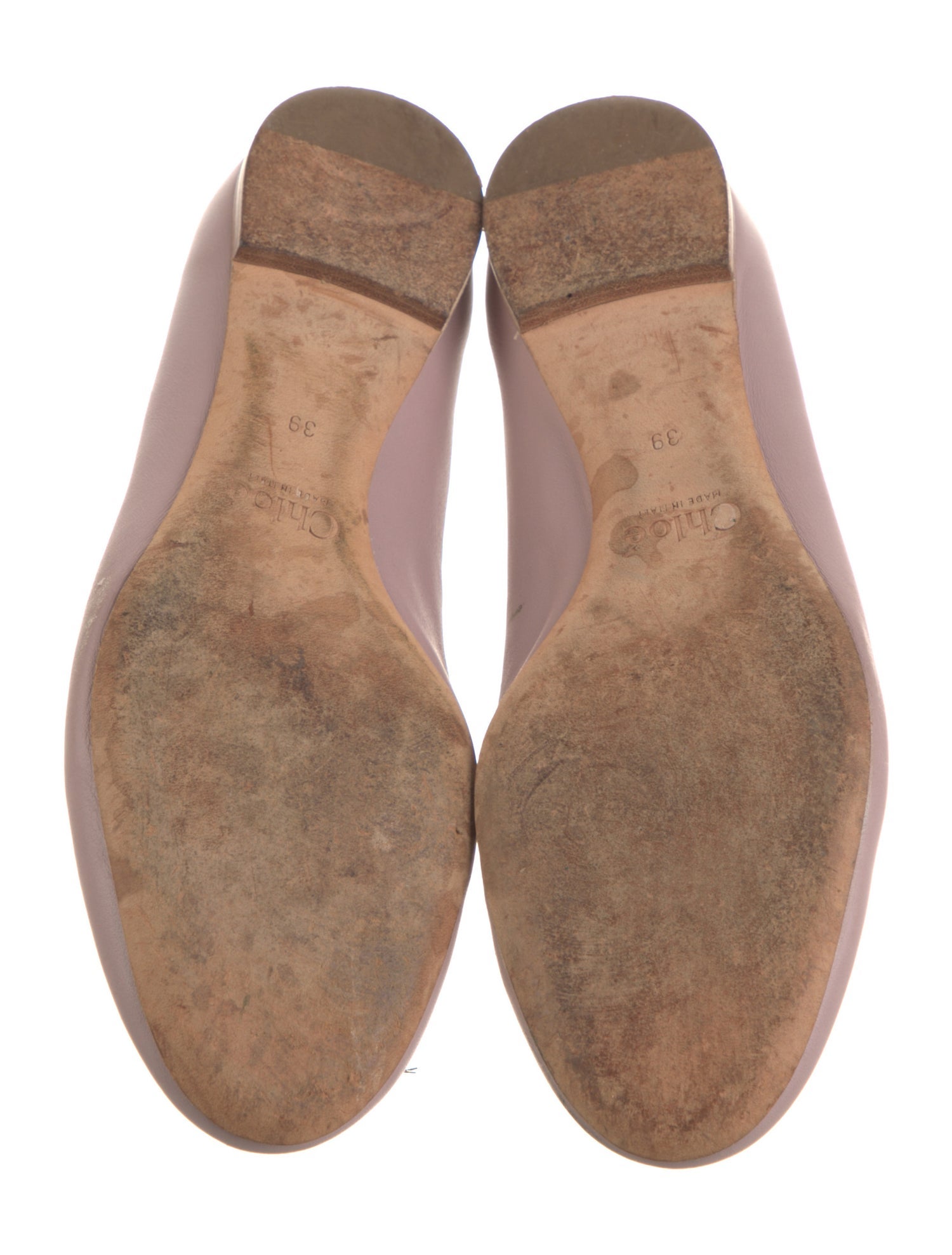 Chloé Leather Scalloped Accent Ballet Flats