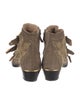 Chloé Suede Studded Accents Lace-Up Boots