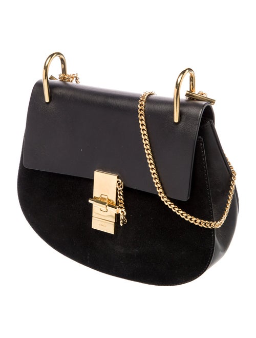 Chloé Suede Drew Leather and Suede Saddle Crossbody Bag Small