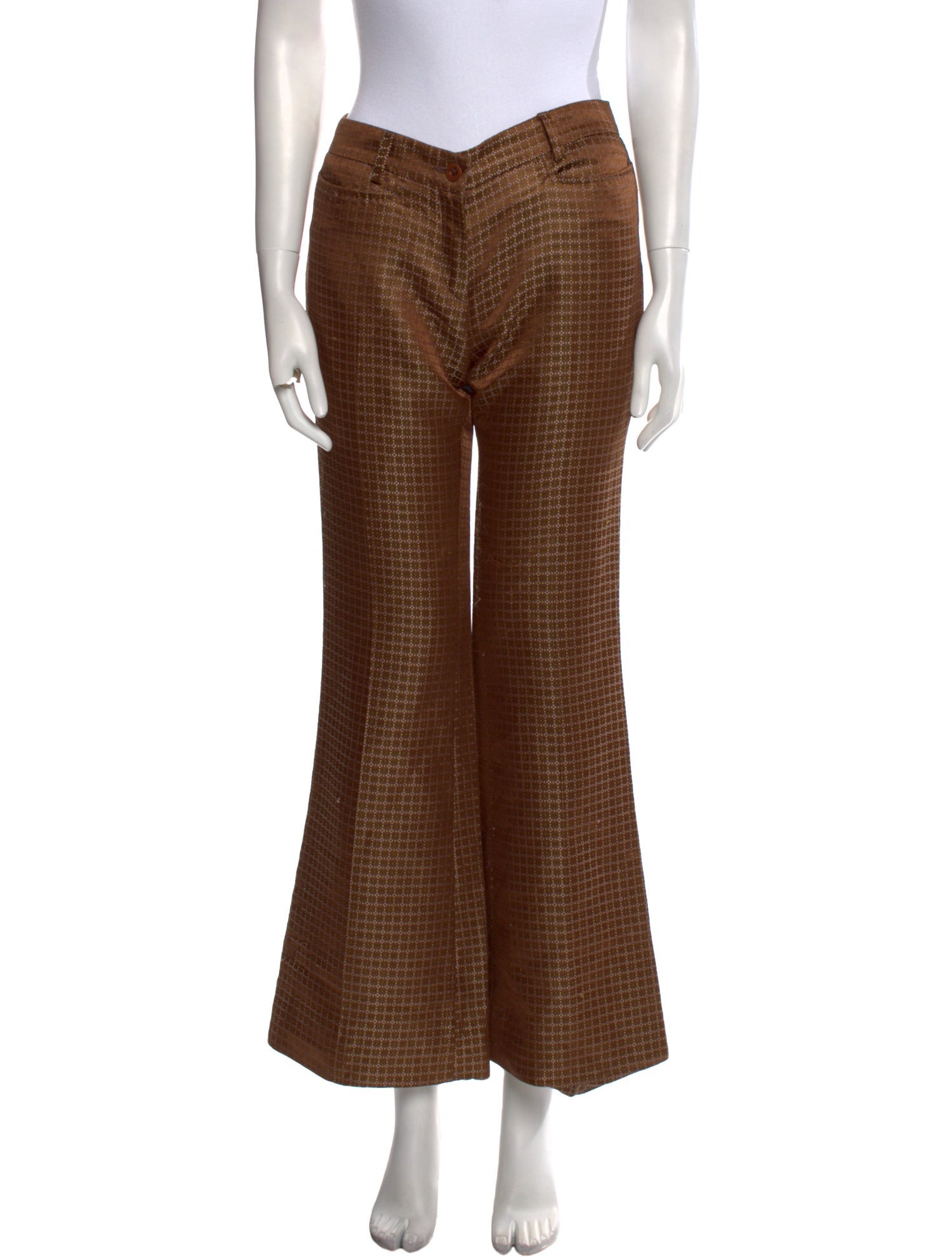 See by Chloé Plaid Print Wide Leg Pants