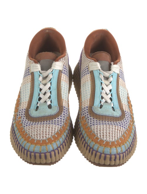 Chloé Mesh Plaid Print Sneakers