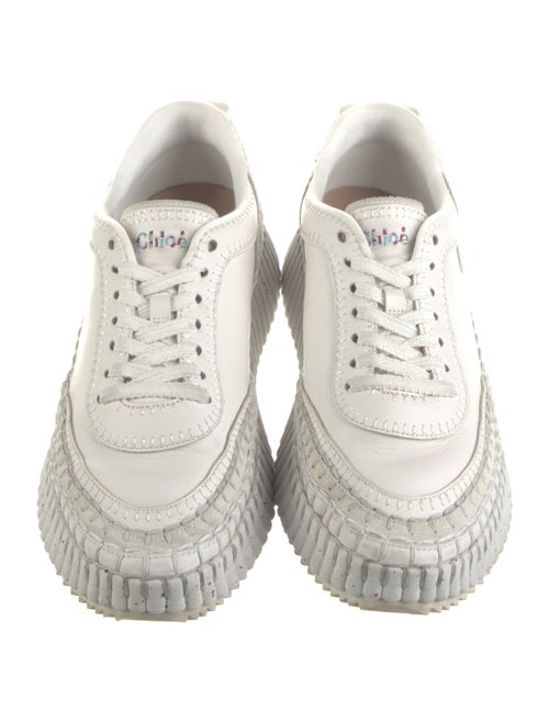 Chloé Leather Whipstitch Trim Sneakers