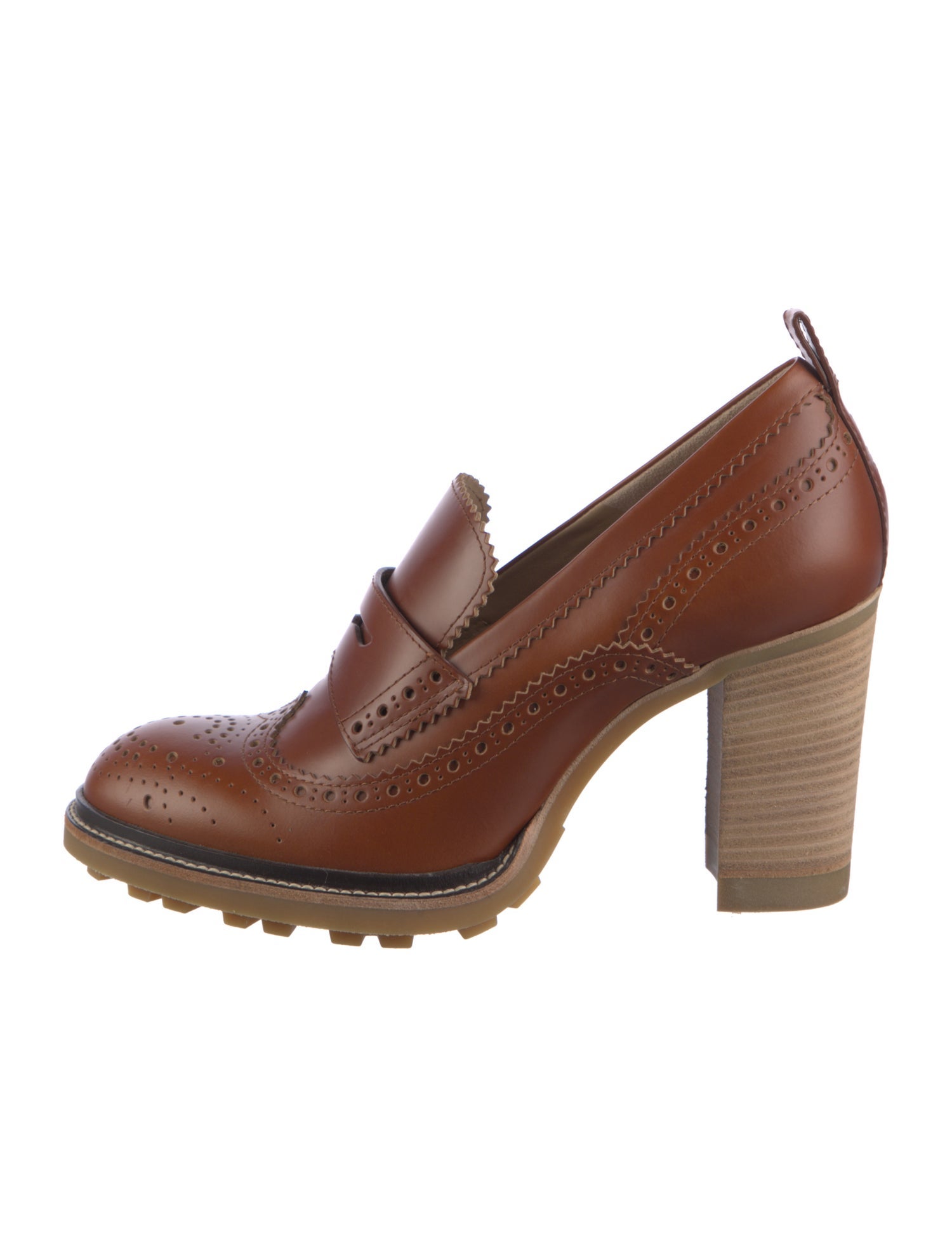 Chloé Leather Lasercut Accents Pumps