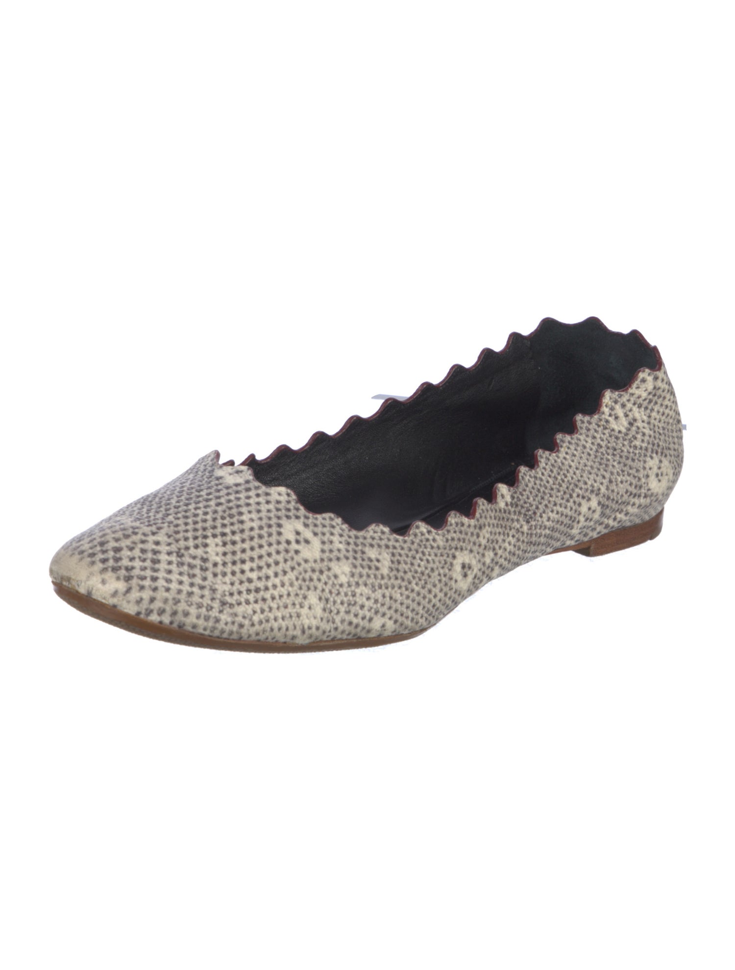 Chloé Leather Animal Print Ballet Flats