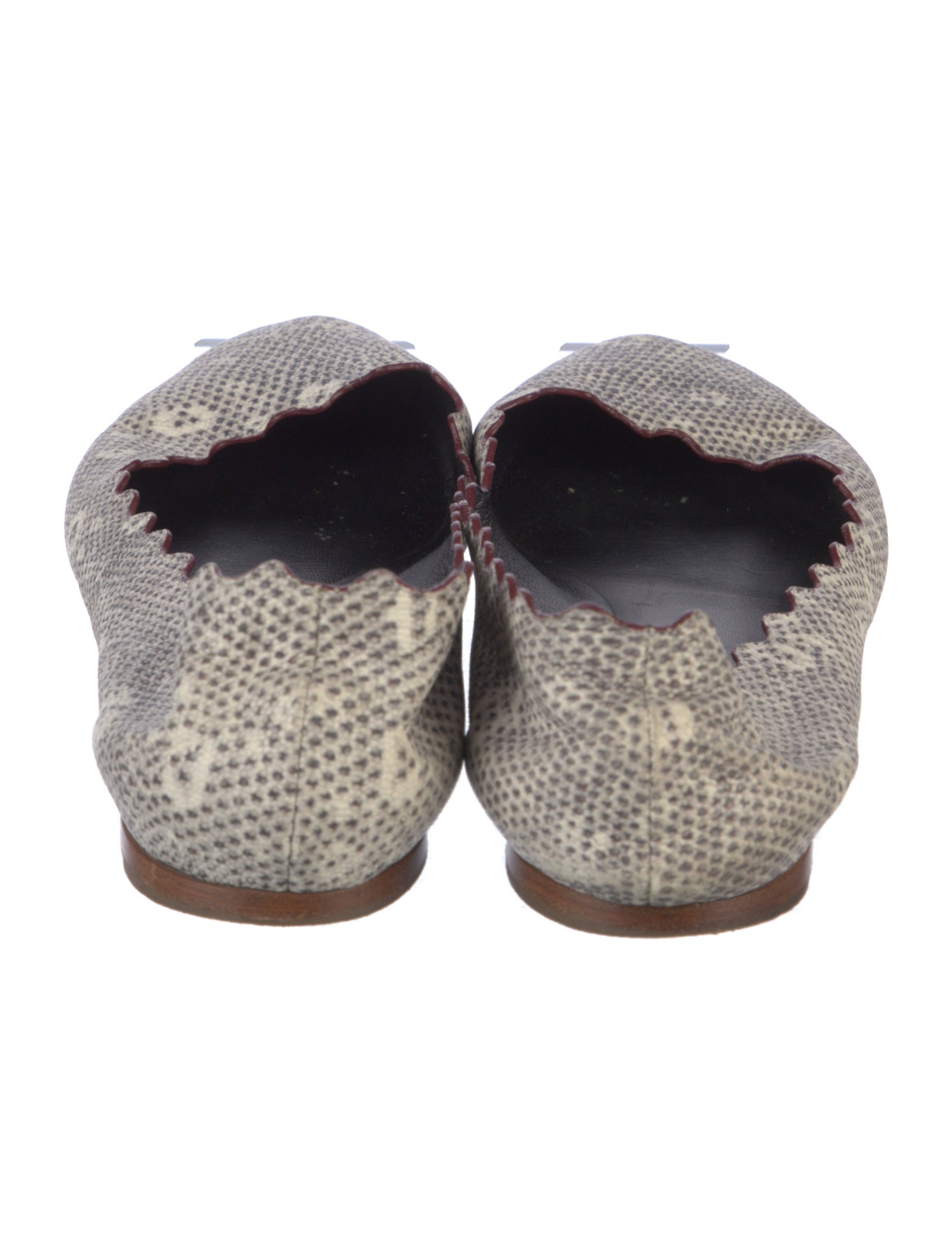 Chloé Leather Animal Print Ballet Flats