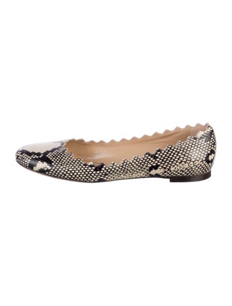 Chloé Leather Animal Print Ballet Flats