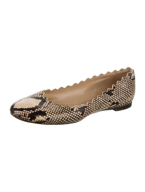 Chloé Embossed Leather Animal Print Flats