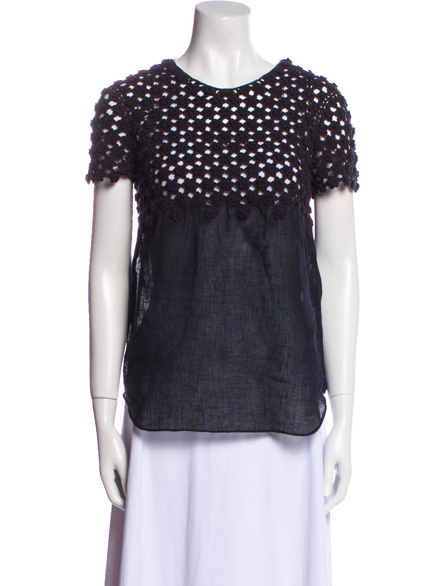 Chloé Scoop Neck Short Sleeve Top