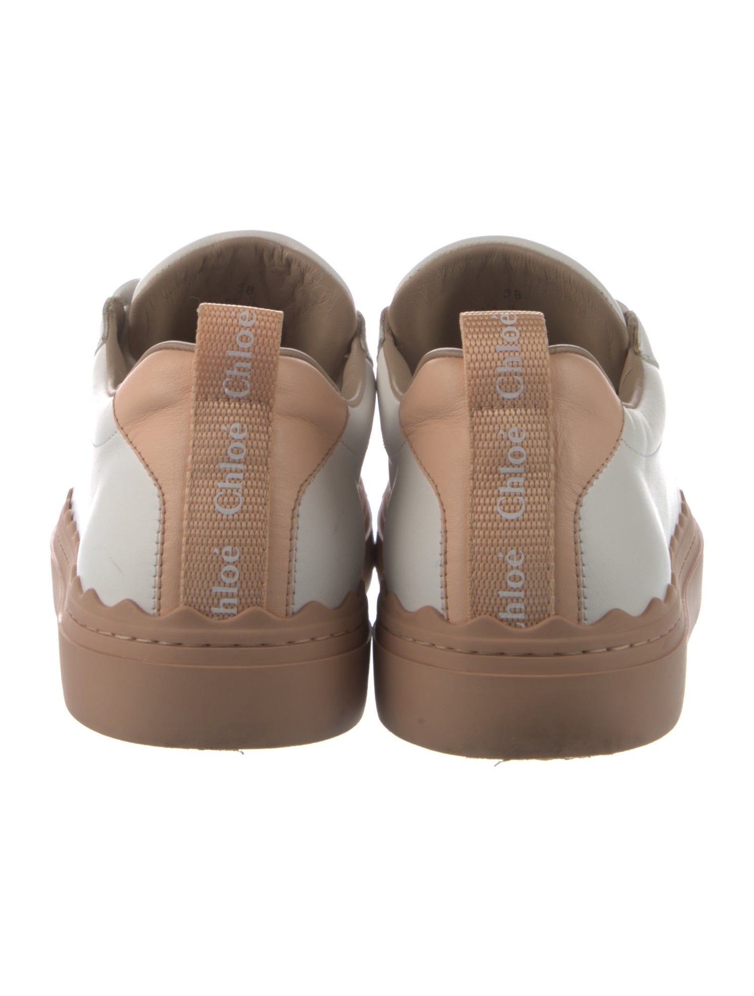Chloé Leather Scalloped Accent Sneakers