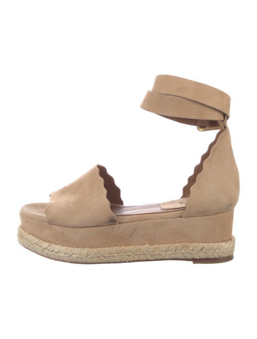 Chloé Suede Scalloped Accent Espadrilles