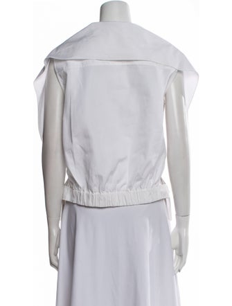 Chloé Crew Neck Three-Quarter Sleeve Button-Up Top