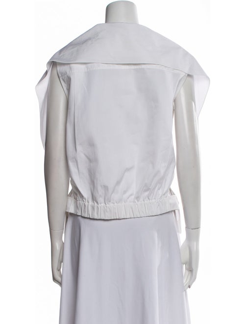 Chloé Crew Neck Three-Quarter Sleeve Button-Up Top