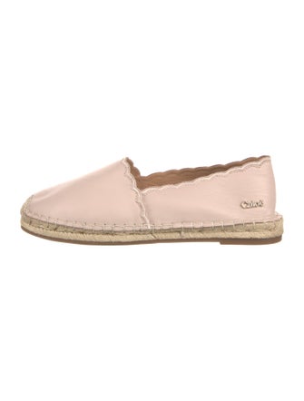 Chloé Leather Whipstitch Trim Espadrilles