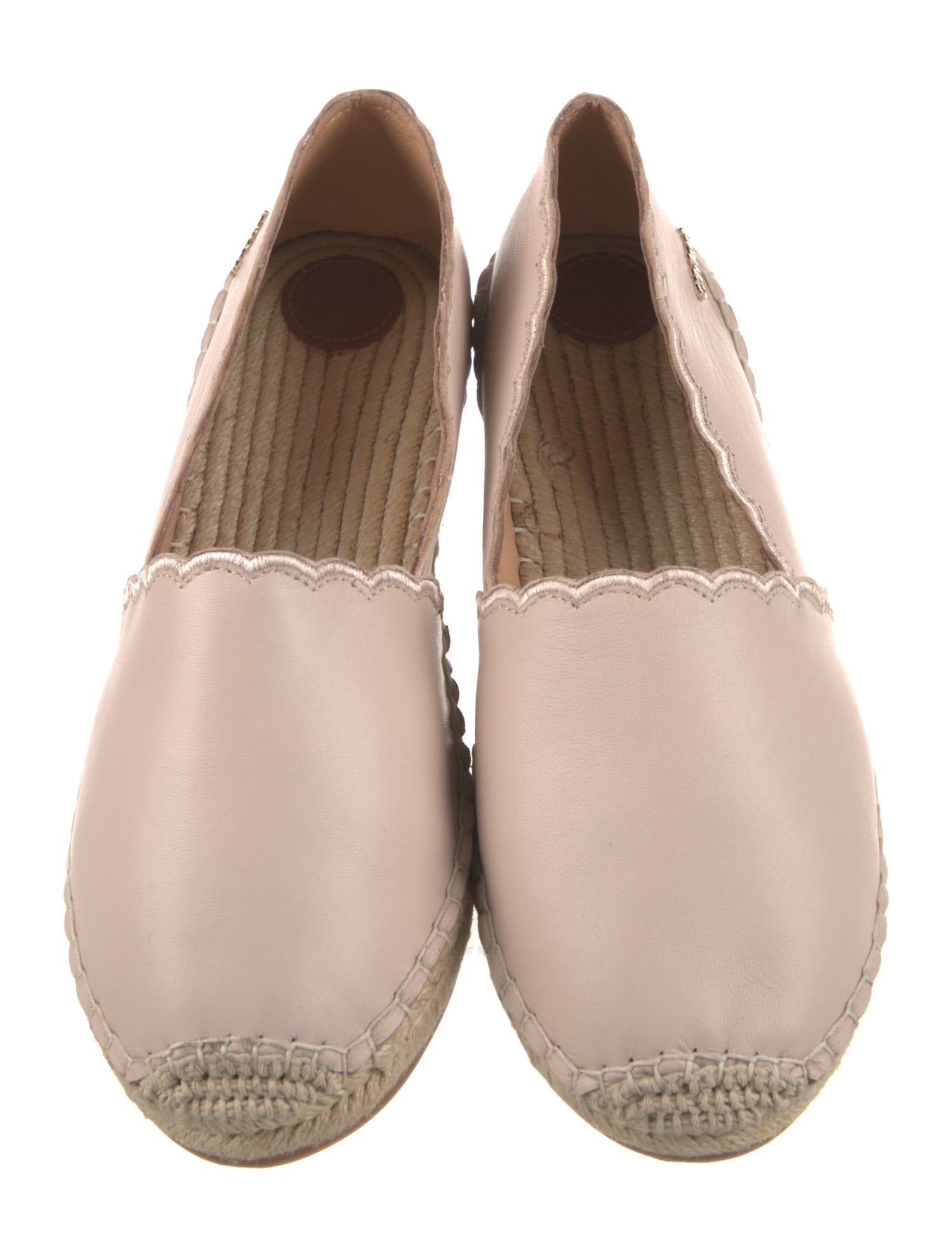 Chloé Leather Whipstitch Trim Espadrilles