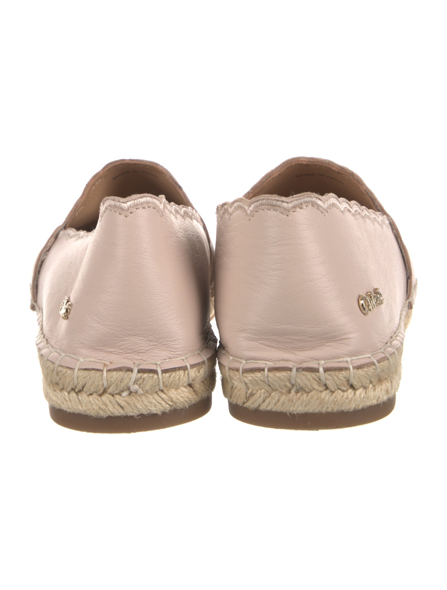 Chloé Leather Whipstitch Trim Espadrilles