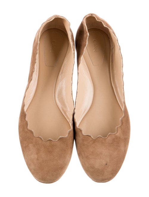 Chloé Suede Scalloped Accent Ballet Flats