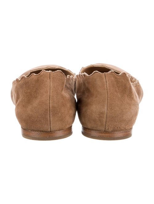 Chloé Suede Scalloped Accent Ballet Flats