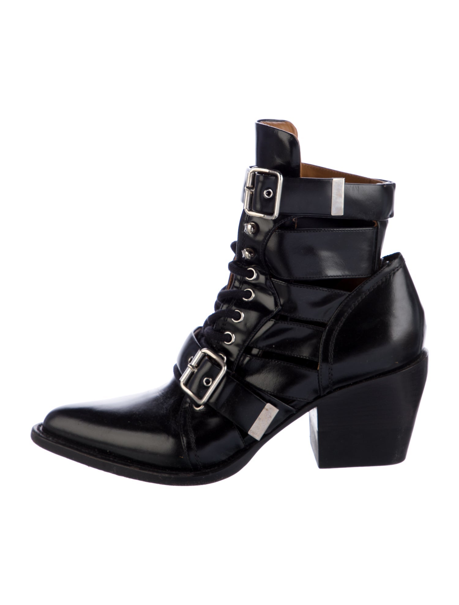 Chloé Leather Lace-Up Boots