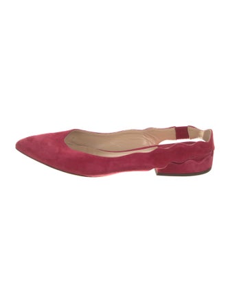 Chloé Suede Scalloped Accent Ballet Flats