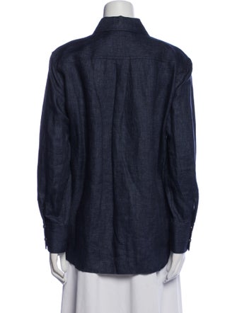 Chloé Linen Long Sleeve Button-Up Top