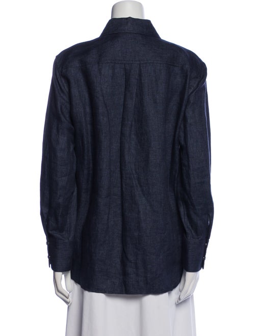 Chloé Linen Long Sleeve Button-Up Top