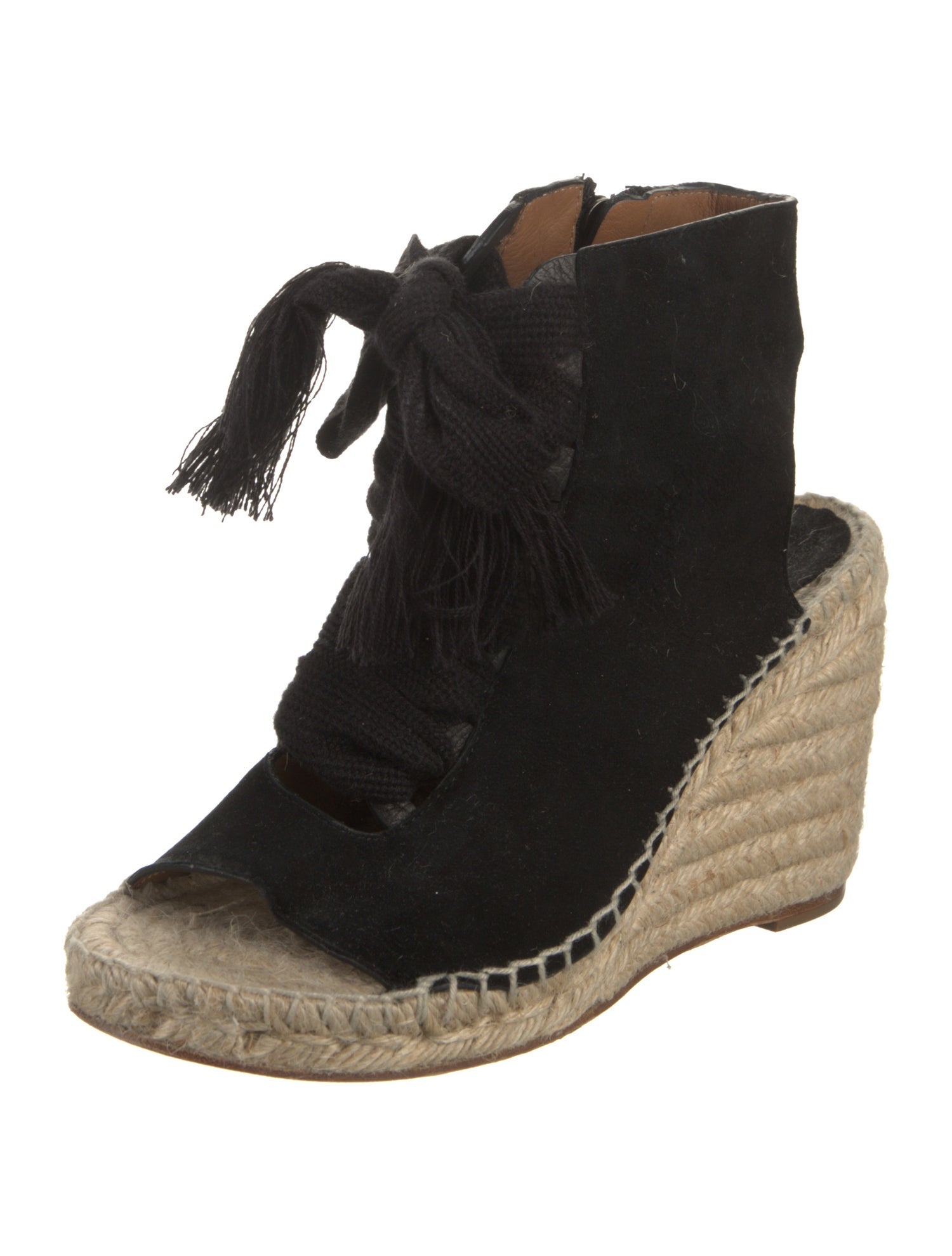 Chloé Suede Whipstitch Trim Espadrilles