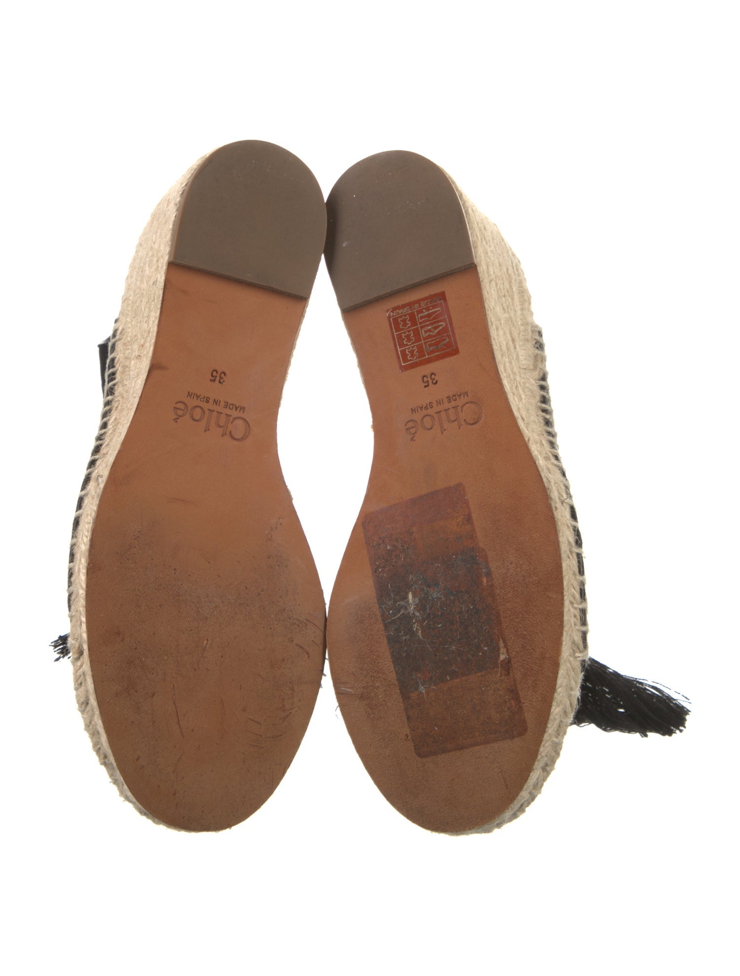 Chloé Suede Whipstitch Trim Espadrilles