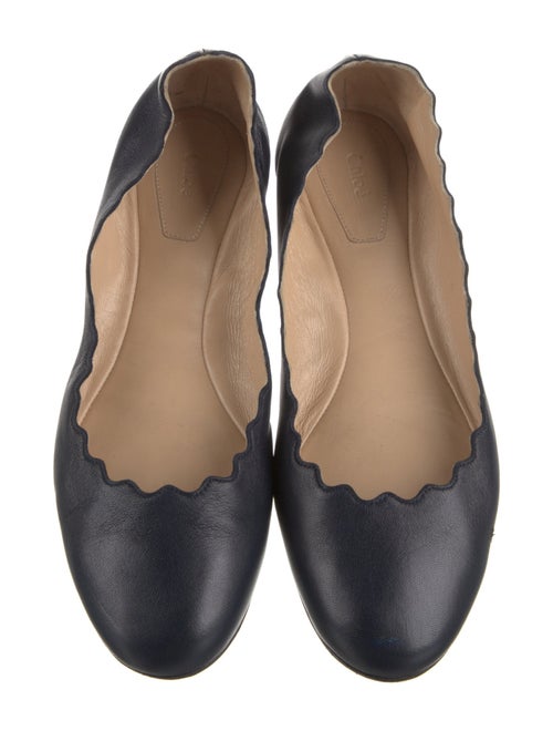 Chloé Leather Scalloped Accent Ballet Flats