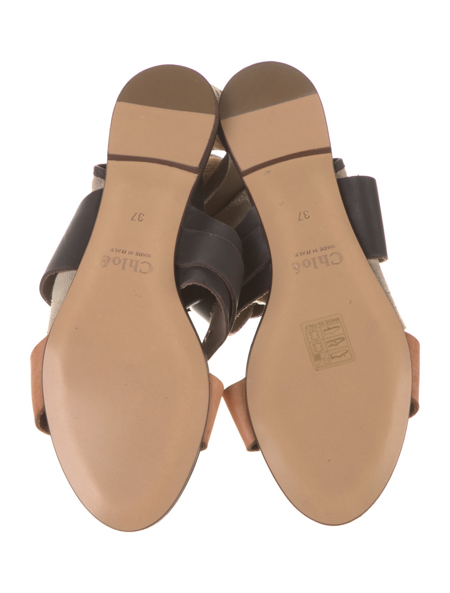 Chloé Leather Colorblock Pattern Slingback Sandals