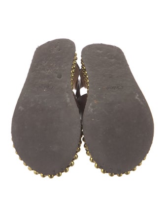 Chloé Leather Studded Accents Sandals