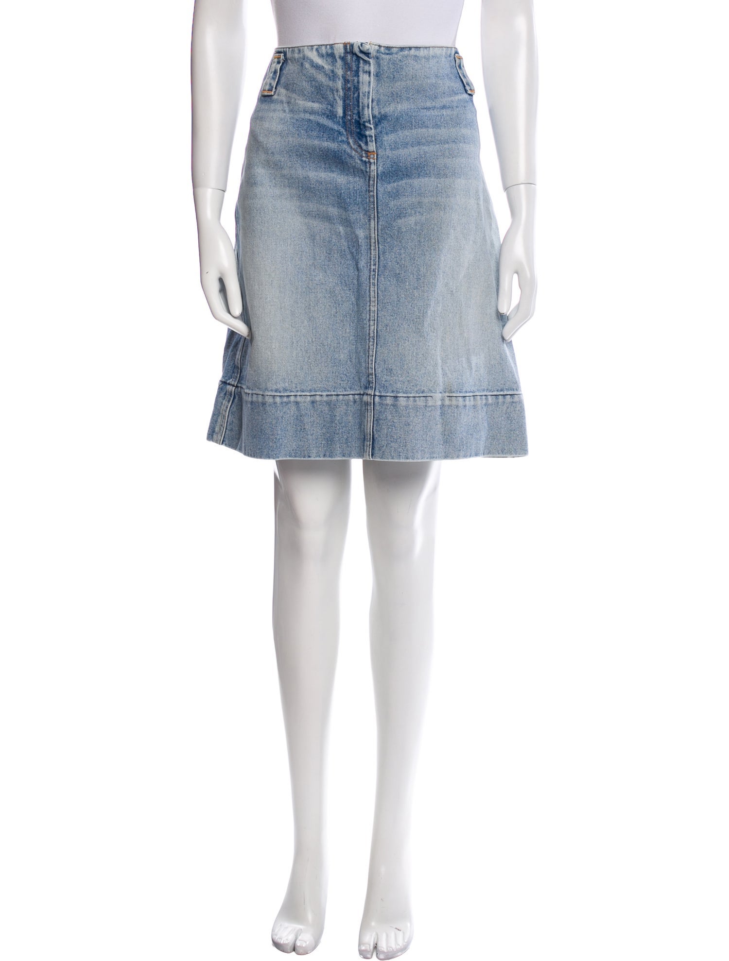 Chloé Raw-Edge Trim Knee-Length Skirt