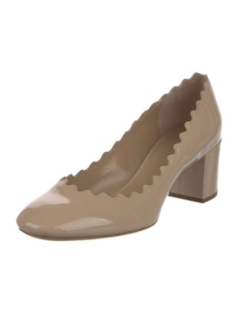 Chloé Patent Leather Scalloped Accent Pumps