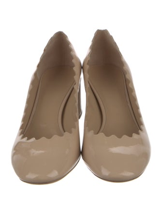 Chloé Patent Leather Scalloped Accent Pumps
