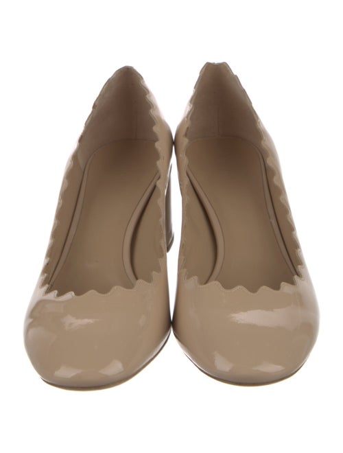 Chloé Patent Leather Scalloped Accent Pumps
