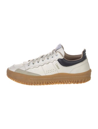 Chloé Leather Scalloped Accent Sneakers
