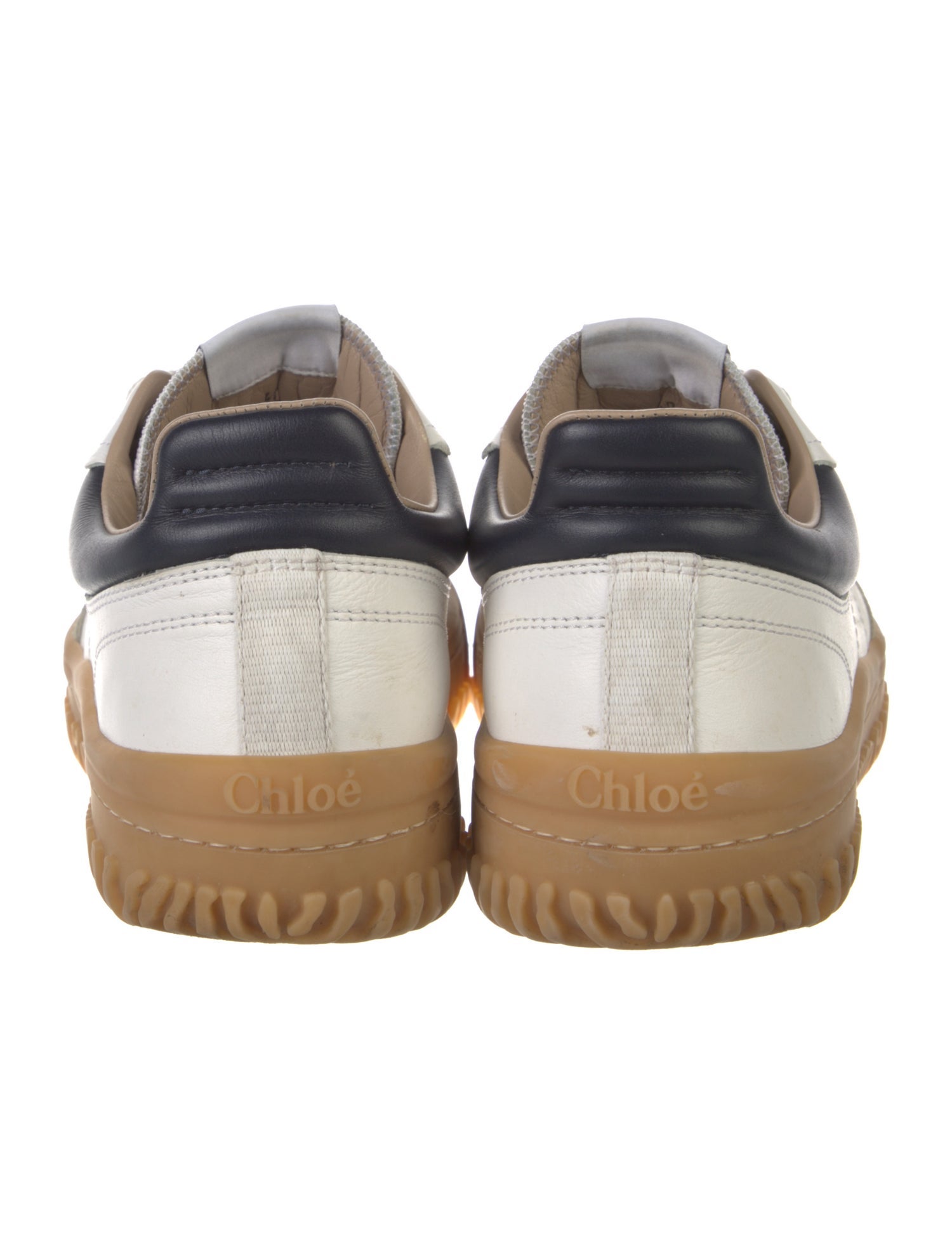 Chloé Leather Scalloped Accent Sneakers